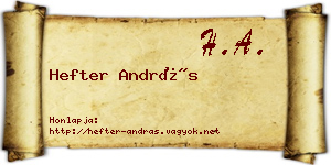 Hefter András névjegykártya