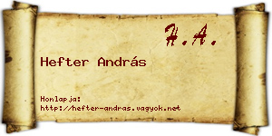Hefter András névjegykártya
